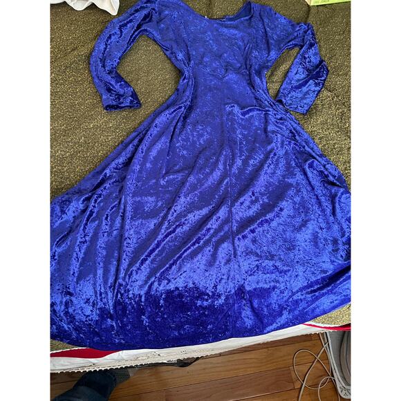 Vintage 90s All That Jazz crushed velvet purple maxi dress witchy whimsy goth - Picture 8 of 13